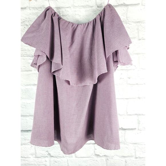 NWT MLM Label Off Shoulder Gingham Top - Small - Picture 4 of 11